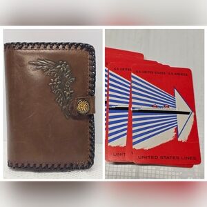 Vintage 50s SS United States Lines Cruise Playing Cards With Leather Holder